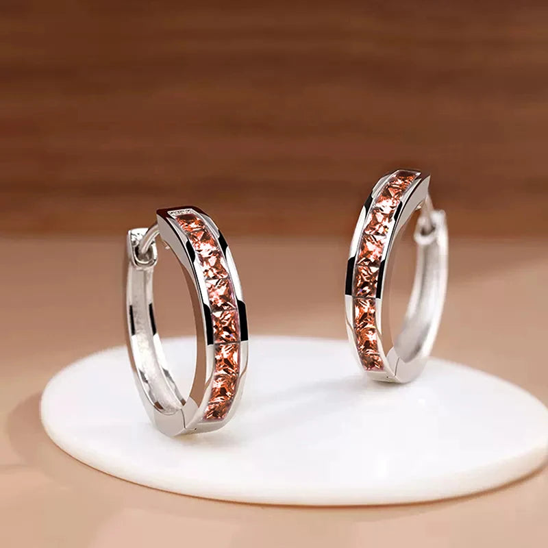 Princess CZ Hoop Earrings