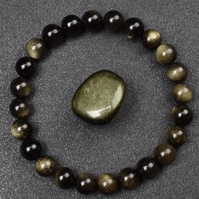 Natural Golden Obsidian Bracelet