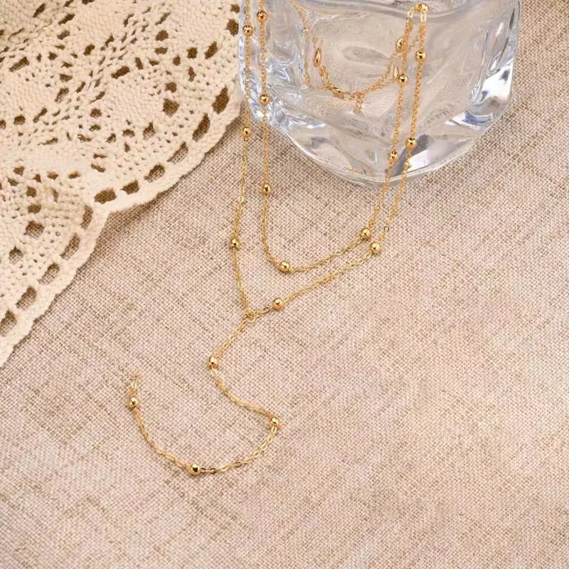 Dainty Gold Y Drop Necklace