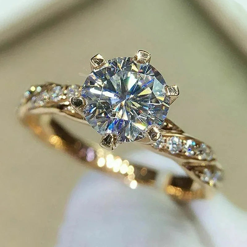 Luxury Gold Zircon Ring