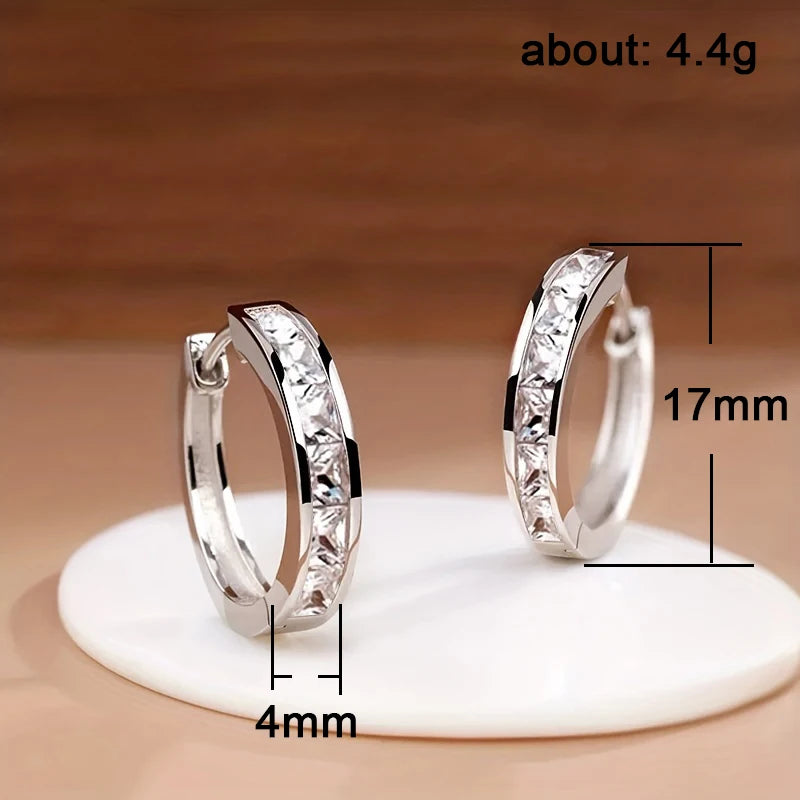 Princess CZ Hoop Earrings