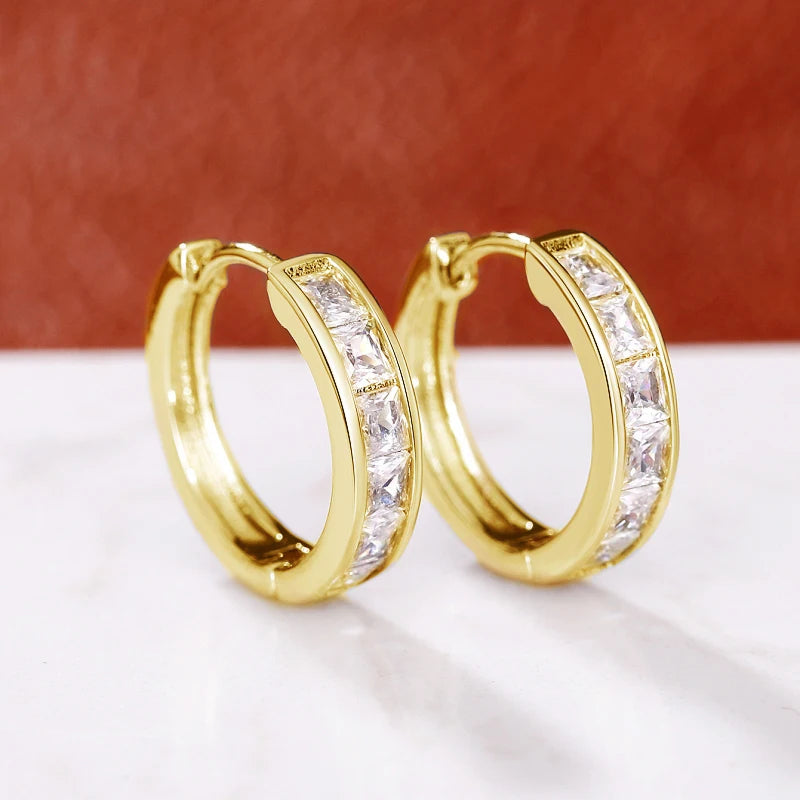Princess CZ Hoop Earrings