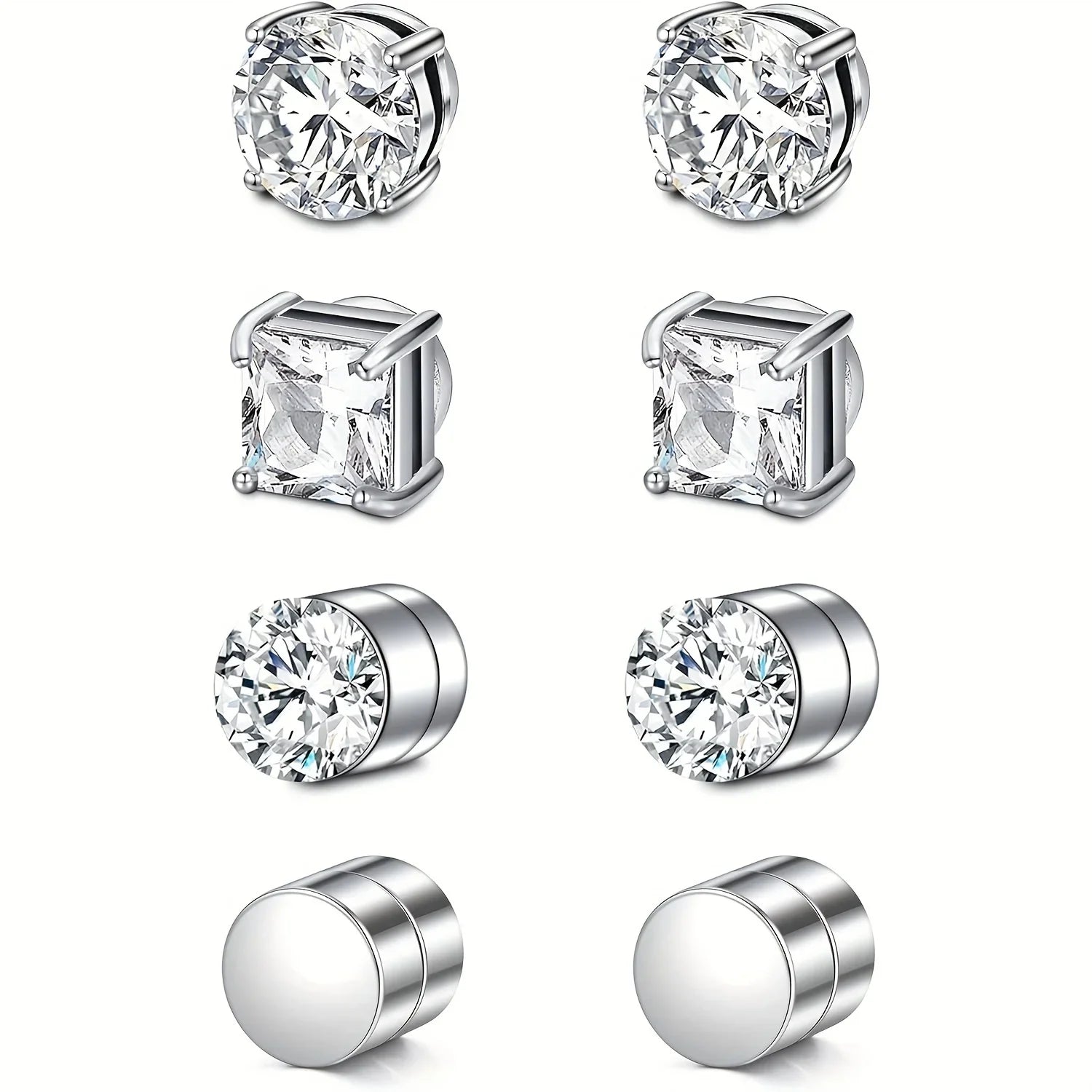 Crystal Magnetic Stud Earrings